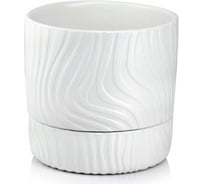 Кашпо керамика с поддоном Scheurich Vintage d13см h13см белый 072796