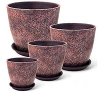 Комплект керамика Сады Аурики РС192 Роспись бутон яшма лиловый из 4х горшков d12 см, 1л 15 см, 2л 18 см, 4л 21 см, 5л 0 72781