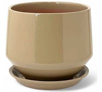 Цветочный горшок Сады Аурики Диана керамика с поддоном, глянец капучино, d18 см, h18 см, 3.7 л 0 72940