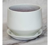 Цветочный горшок Сады Аурики Диана керамика с поддоном, глянец белый, d13 см, h13 см, 1.5 л 0 72779