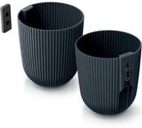 Кашпо настенное пластик Scheurich Milly Wall d14.6 см, h17.6 см, 2.1л антрацит 073413