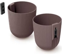 Кашпо настенное пластик Scheurich Milly Wall d14.6 см, h17.6 см, 2.1 л марсала 073412