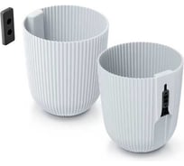 Кашпо настенное пластик Scheurich Milly Wall d14.6 см, h17.6 см, 2.1л св. серый 073410