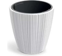 Кашпо пластик с вкладышем ФлораПласт ORO d30см h30см 10/15л белый 073072