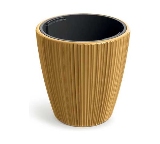 Кашпо пластик с вкладышем ФлораПласт ORO d47см h50см 31/60л горчица 073094 1