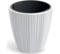 Кашпо ФлораПласт пластик с вкладышем ORO d24см h24см 4,5/8л белый 0 73057