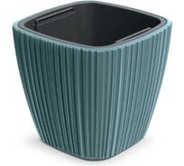 Кашпо пластик с вкладышем ФлораПласт ORO квадрат d29х29см h27см 8/15л сканди синий 073055