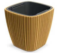 Кашпо пластик с вкладышем ФлораПласт ORO квадрат d29х29см h27см 8/15л горчица 073053