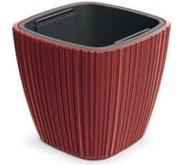 Кашпо пластик с вкладышем ФлораПласт ORO квадрат d29х29см h27см 8/15л ретро красный 073054