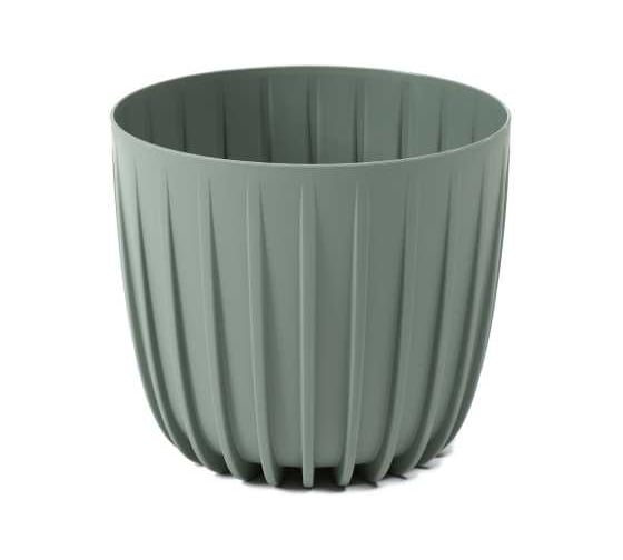 Кашпо SCHEURICH MIRA низкая recycled d17.8, h15.6 см, 2.9л серо-зеленый 072691