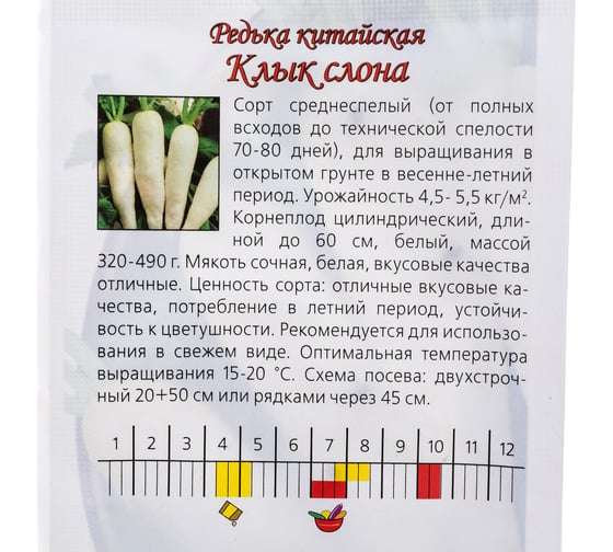 Семена Агрони Редька китайская КЛЫК СЛОНА 7309