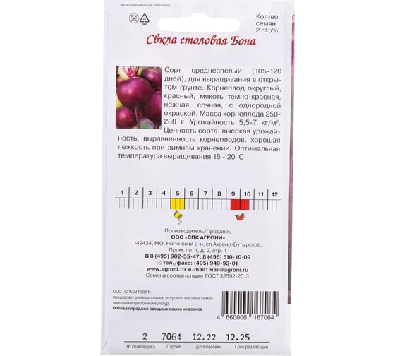 Семена Агрони Свекла столовая БОНА 7064