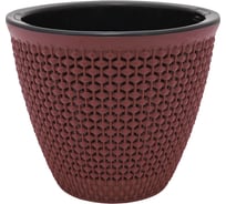Кашпо bmc КШ7986 Ротанг бордо/черное, 15.5х17 см, 1.6 л 061652