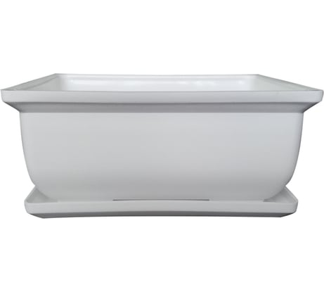 Кашпо с поддоном ФлораПласт Бонсайница 15х10х6 см, белое, 0.75 л 000917