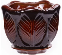 Горшок для цветов Котовская керамика Дубок 1, коричневый, 8.5 л 10000057