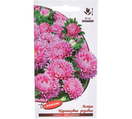 Семена Агрони Астра карликовая РОЗОВАЯ 2885