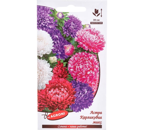 Семена Агрони Астра карликовая МИКС 2908