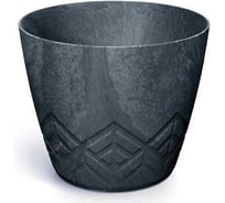 Кашпо ФлораПласт Areco Beton Effect пластик d16 см, h13см, 1,9л антрацит 072383