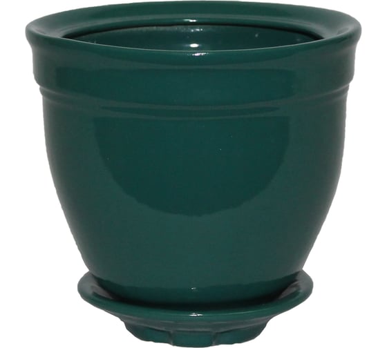 Горшок для цветов Котовская керамика Люкс 1 зеленый, 7 л 10001209 1