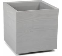 Квадратное кашпо на колесиках LAMELA Sp.z o. KARO ECO wood 884 40х40х39.4 см, 36 л, серое 064853