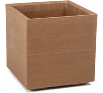 Квадратное кашпо на колесиках LAMELA Sp.z o. KARO ECO wood 884 40х40х39.4 см, 36 л, натуральное дерево 064854
