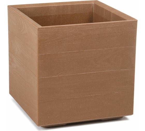Квадратное кашпо на колесиках LAMELA Sp.z o. KARO ECO wood 884 40х40х39.4 см, 36 л, натуральное дерево 064854 1