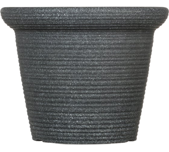 Пластиковый горшок Scheurich Luna декор Stony Black форма 292 38х30 см, черный 62053 1