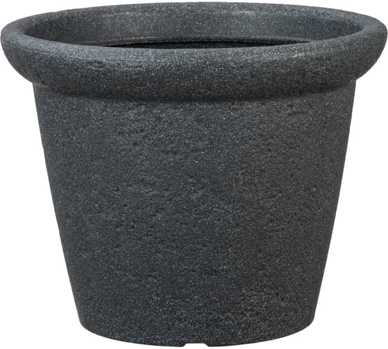 Пластиковый горшок Scheurich Lindo декор Stony Black форма 290 38х30 см, черный 61135 1