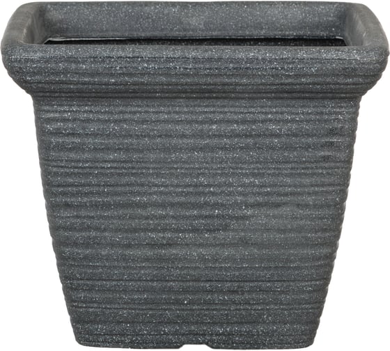 Пластиковый горшок Scheurich Giona декор Stony Black форма 293 34х27 см, черный 62055 1