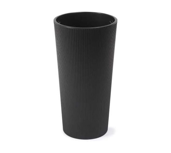 Кашпо SCHEURICH LILIA ECO recycled jumper d-30 h-60 см черный с вкладышем 070260 1