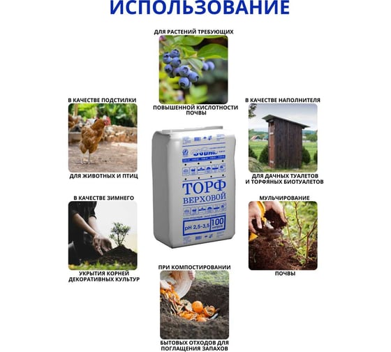 Кислый верховой торф Сила Суздаля Двина 100 л 4811718002684
