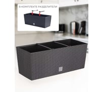 Горшок цветочный Prosperplast Rato Case 600 балконный, коричневый DRTC600-440U