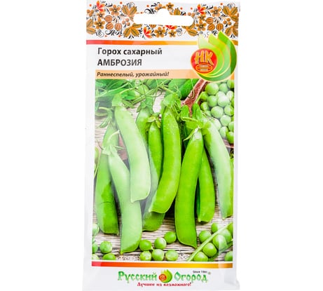 Семена РУССКИЙ ОГОРОД Горох сахарный Амброзия 10 г 306004