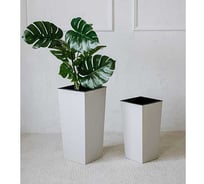 Кашпо для цветов BERG MOLD Милен большое 34л, с вкладышем 15л, h 57см, цвет светло серый 073706