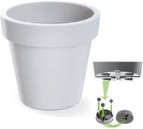 Кашпо Scheurich Lofly пластик на колесиках d58.2 см, h53.2 см, 54.7 л белый 073253