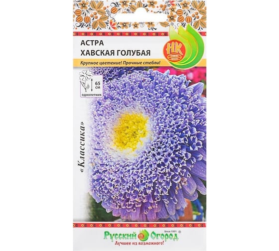Семена РУССКИЙ ОГОРОД Цветы Астра Хавская голубая 0.3 г 701895 1
