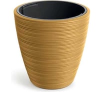 Кашпо пластик с вкладышем Ola Dom Vena Round d39см h40см 20/33л горчица 073538