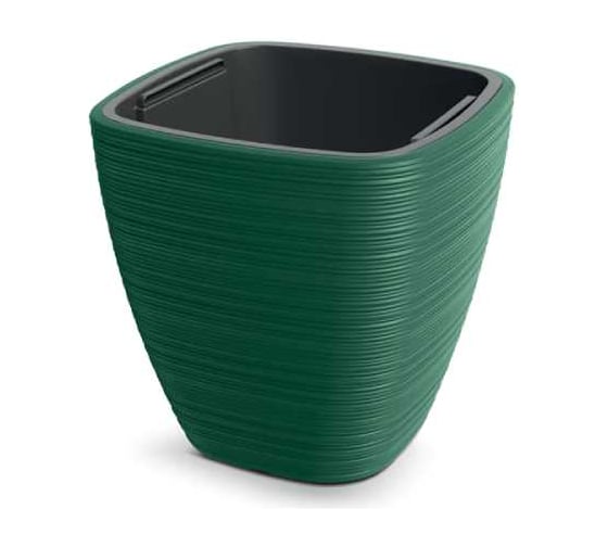 Кашпо пластик с вкладышем Ola Dom Vena Square d29х29см h29см 8/15л зеленый 073547 1