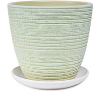 Горшок Сады Аурики керамика с поддоном Халва св.зеленый крокус d-11.7см, h11 см, 0.7л 060438