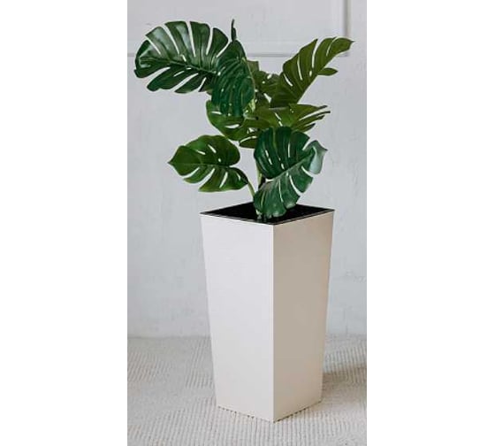 Кашпо для цветов BERG MOLD Милен большое, 34л, с вкладышем 15л, h57см, цвет ваниль 073705 1