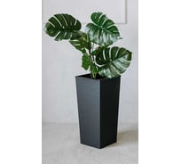 Кашпо для цветов BERG MOLD Милен малое, 20л, с вкладышем 10л, h47см, цвет графит 073699