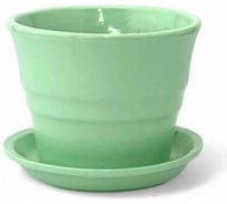 Горшок с поддоном Сады Аурики Колибри керамика, глянец фисташка, d10.5см, h7см 073730