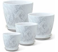 Комплект керамика Сады Аурики Шелк бутон белый, из 4х горшков, d12см, 15см, 18см, 21см 073734