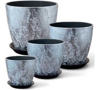 Комплект керамика Сады Аурики Шелк бутон серый из 4х горшков, d12см 15см 18см 21см 073739