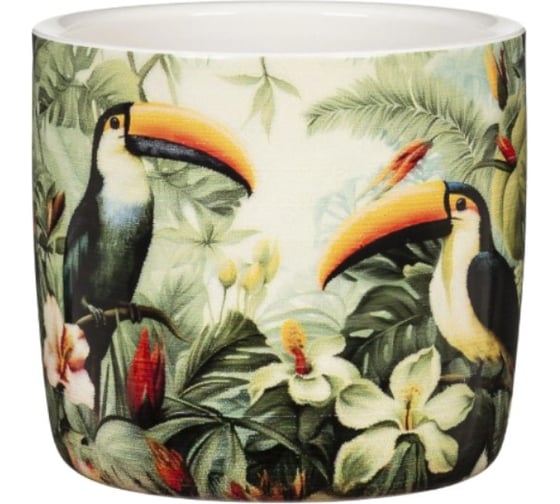 Кашпо Scheurich керамика Tucano d15см туканы h14cm 073626 1