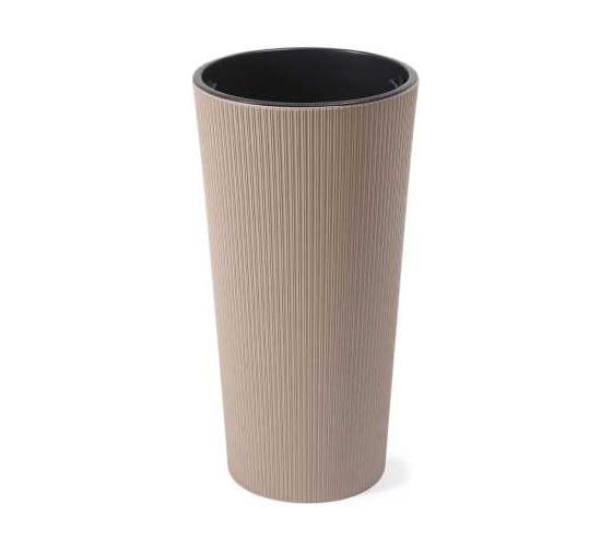 Кашпо Scheurich LILIA ECO coffee jumper, d19см, h36.4см, кофе latte с вкладышем 070236 1