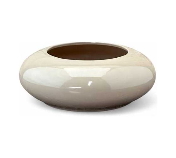 Кашпо Сады Аурики глянец, керамика, оазис капучино, d20см, h7.5см, 073911 1