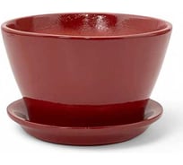 Горшок с поддоном Сады Аурики керамика, глянец, Беллита вишневый, d12см, h12см, 073879