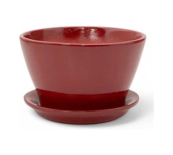 Горшок с поддоном Сады Аурики керамика, глянец, Беллита вишневый, d12см, h12см, 073879 1