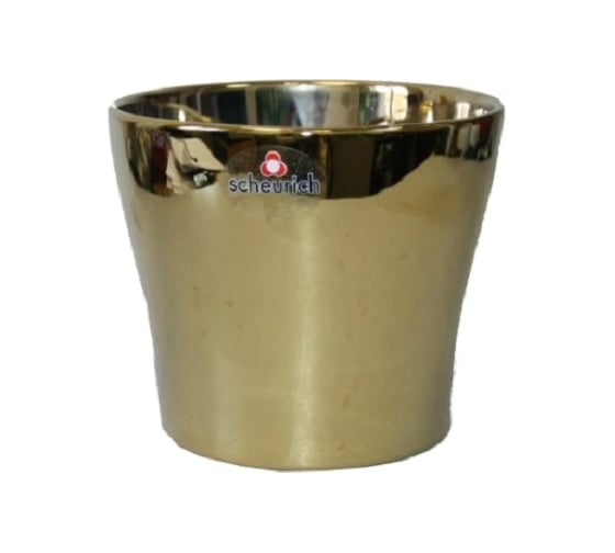Керамическое кашпо Scheurich 808 MIRROR GOLD диам. 17 см, зеркальное золото 061272